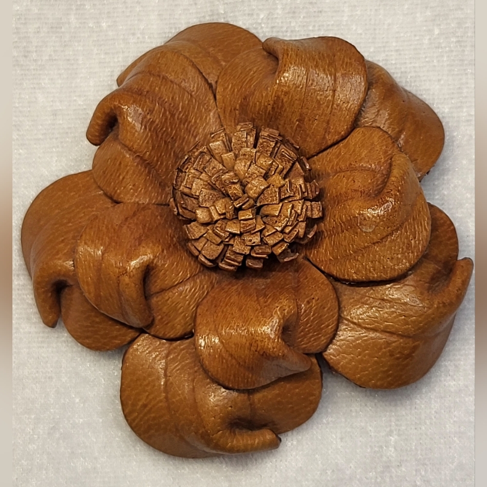 Artisan Gardenia Sculpted Leather Flower